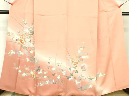 平和屋着物■訪問着 亀甲花文 暈し染め 金彩 正絹 逸品 DABE1935op