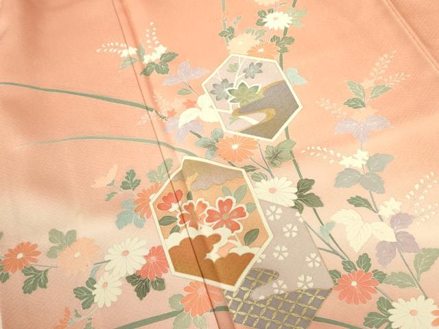 平和屋着物■訪問着 亀甲花文 暈し染め 金彩 正絹 逸品 DABE1935op