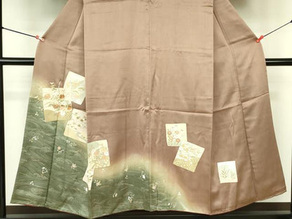 平和屋着物■訪問着 刺繍 色紙花松文 暈し染め 金彩 正絹 逸品 DABE1937op