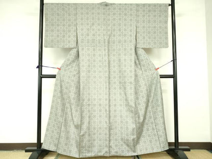 平和屋着物■本場大島紬 幾何学花文 正絹 逸品 DABE1946op