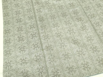 平和屋着物■本場大島紬 幾何学花文 正絹 逸品 DABE1946op
