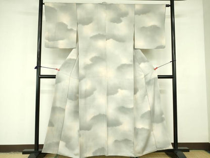 平和屋着物■上質な小紋 雲文 暈し染め 正絹 逸品 DABE1948op