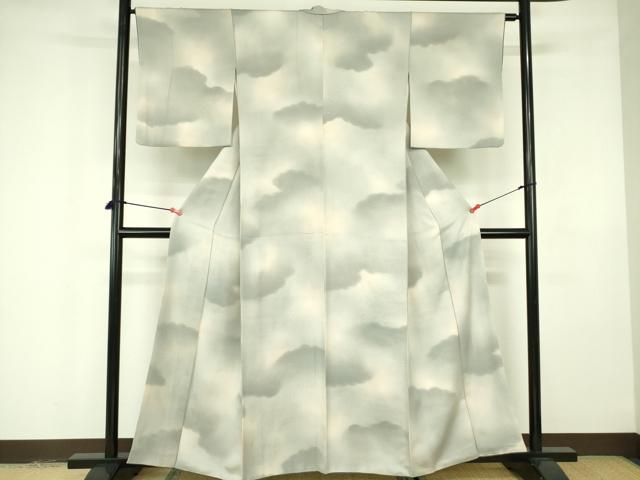 平和屋着物■上質な小紋 雲文 暈し染め 正絹 逸品 DABE1948op
