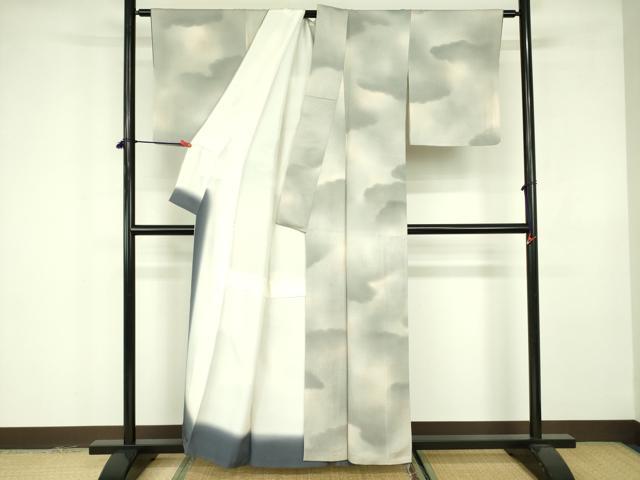平和屋着物■上質な小紋 雲文 暈し染め 正絹 逸品 DABE1948op