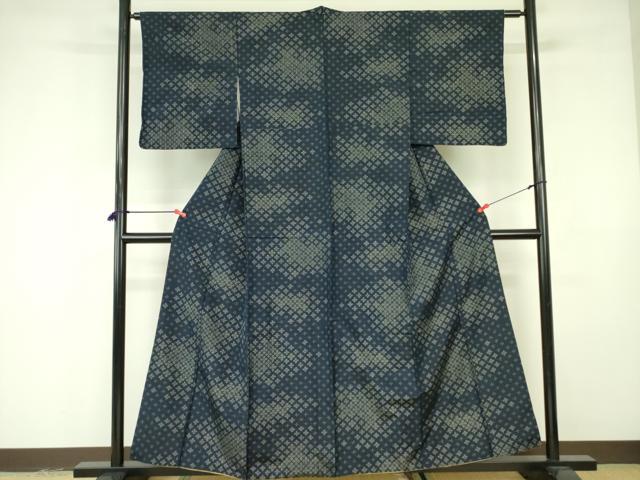 平和屋着物■上質な紬 花菱文 正絹 逸品 DABE1949op