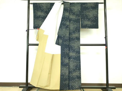 平和屋着物■上質な紬 花菱文 正絹 逸品 DABE1949op