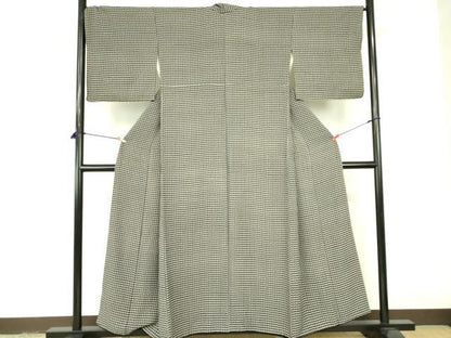 平和屋着物■上質な小紋 抽象文様 黒地 正絹 逸品 DABE1953op