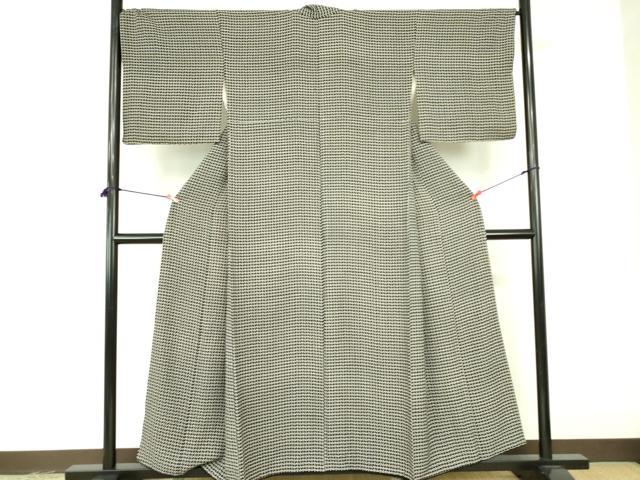 平和屋着物■上質な小紋 抽象文様 黒地 正絹 逸品 DABE1953op