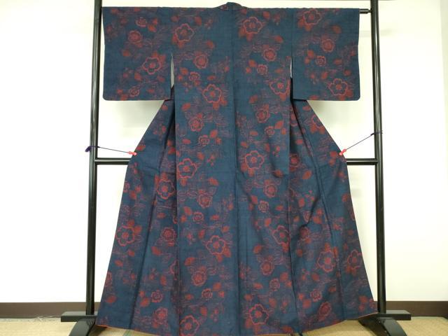 平和屋着物■上質な紬 草花 正絹 逸品 DABE1955op