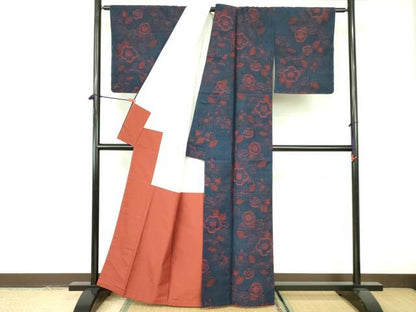 平和屋着物■上質な紬 草花 正絹 逸品 DABE1955op