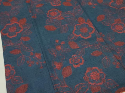 平和屋着物■上質な紬 草花 正絹 逸品 DABE1955op