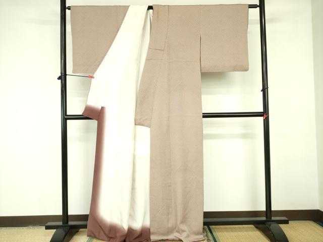 平和屋着物■上質な小紋 斜縞 正絹 逸品 DABE1960op