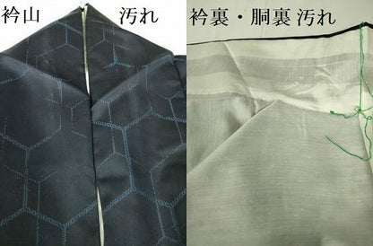 平和屋着物■上質な紬 亀甲文 正絹 逸品 DABE1966op