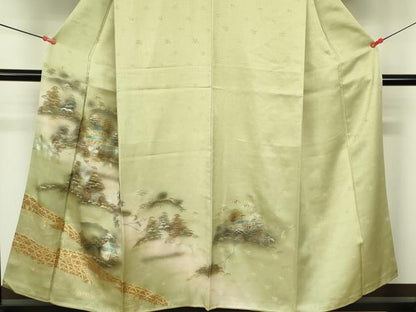 平和屋着物■訪問着 風景花文 暈し染め 金彩 正絹 逸品 DABE1969op