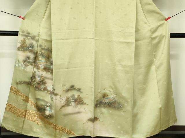 平和屋着物■訪問着 風景花文 暈し染め 金彩 正絹 逸品 DABE1969op