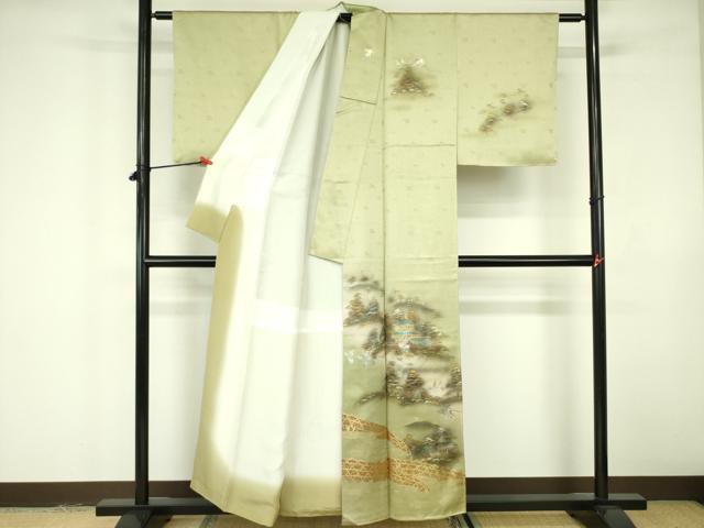 平和屋着物■訪問着 風景花文 暈し染め 金彩 正絹 逸品 DABE1969op