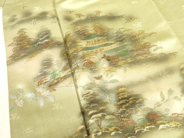 平和屋着物■訪問着 風景花文 暈し染め 金彩 正絹 逸品 DABE1969op