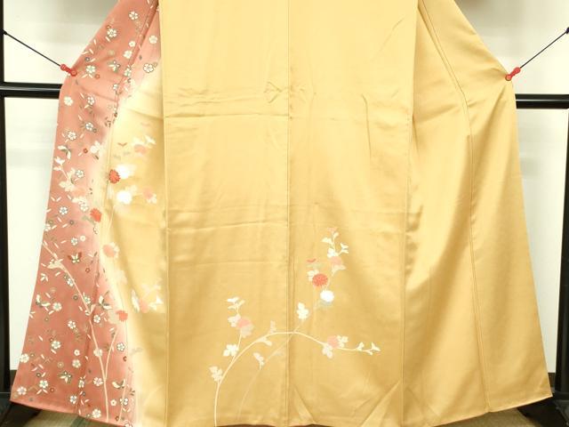 平和屋着物■訪問着 刺繍 舞蝶花文 暈し染め 金彩 正絹 逸品 DABE1970op