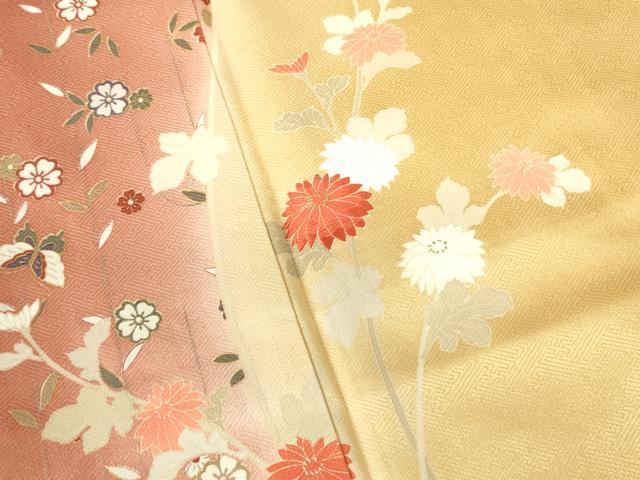 平和屋着物■訪問着 刺繍 舞蝶花文 暈し染め 金彩 正絹 逸品 DABE1970op