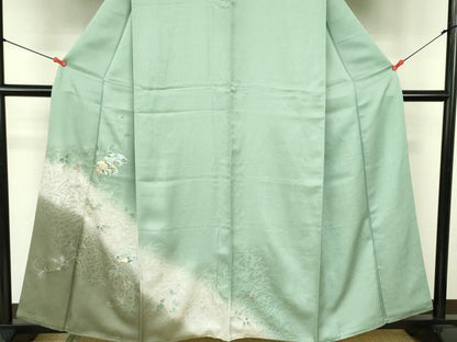 平和屋着物■訪問着 駒刺繍 地紙花文 暈し染め 金銀彩 正絹 逸品 DABE1973op