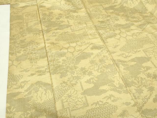 平和屋着物■上質な紬 風景花文 正絹 逸品 DABE1975op