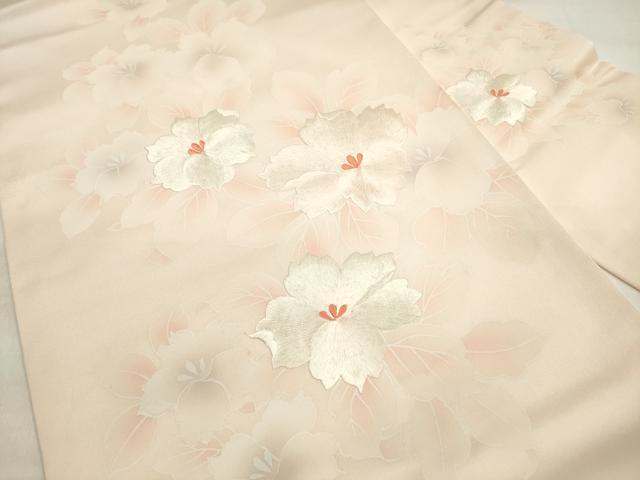 平和屋着物◎九寸名古屋帯 刺繍 草花文 正絹 逸品 DABE2005xg