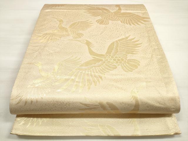平和屋着物◎六通柄袋帯　飛鶴文　ときの帯　金糸　正絹　逸品　DABE2024xg
