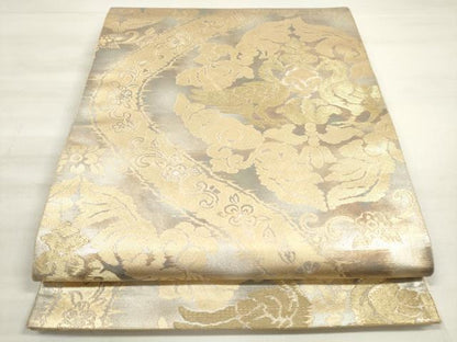 平和屋着物◎西陣 服部織物謹製 六通柄袋帯 正倉院更紗文様 金糸 引箔 正絹 逸品 DABE2031xg
