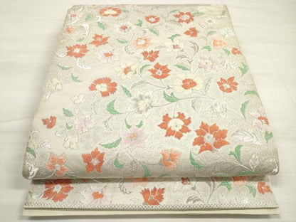 平和屋着物◎六通柄　本袋帯　唐織　インダス更紗紋　銀糸　正絹　逸品　DABE2051xg