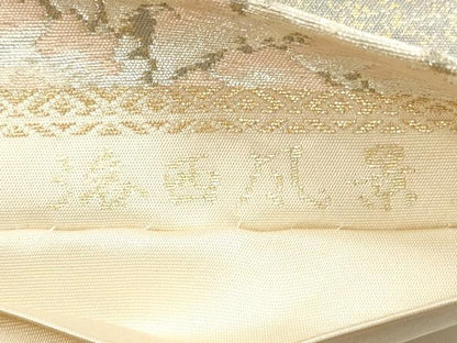 平和屋着物◎西陣　服部織物謹製　六通柄袋帯　こはく錦　洛西風景　金銀糸　正絹　逸品　DABE2061xg