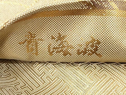 平和屋着物◎佐賀錦　六通柄袋帯　青海波　金糸　正絹　逸品　DABE2071xg