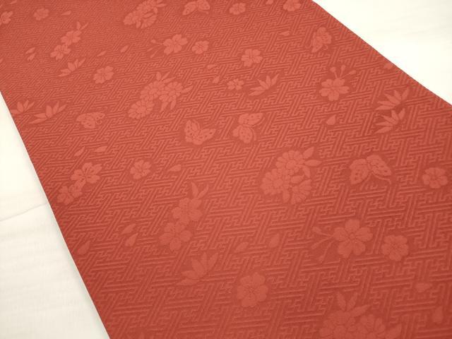平和屋着物◎六通柄袋帯　唐織　雪輪鳳凰花蝶文　金糸　正絹　逸品　DABE2075xg