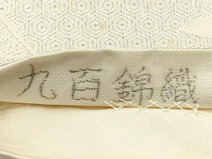 平和屋着物◎六通柄袋帯　九百錦織　地紙重ね風景文　プラチナ二重箔　正絹　逸品　DABE2080xg