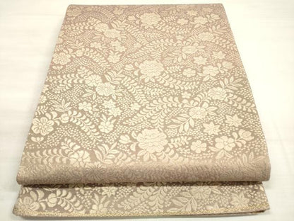 平和屋着物◎西陣　全通柄袋帯　草花文　金糸　証紙付き　正絹　逸品　DABE2193xg