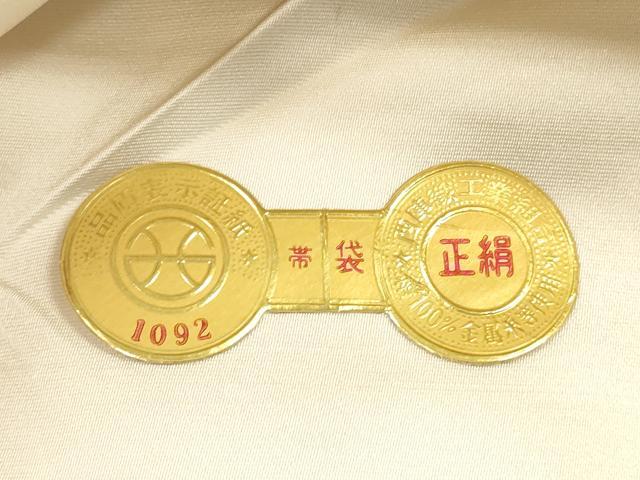 平和屋着物◎西陣　六通柄袋帯　唐織　扇面花文　金糸　錦繍　証紙付き　正絹　逸品　DABE2240xg