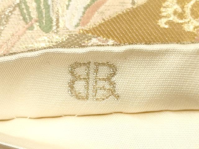 平和屋着物◎西陣　服部織物謹製　六通柄袋帯　唐織　扇面花丸文　金糸　正絹　逸品　DABE2261xg