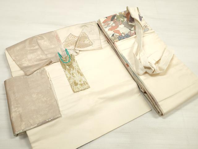 平和屋着物◎つけ帯　唐織　人物文　金糸　正絹　逸品　DABE2281xg