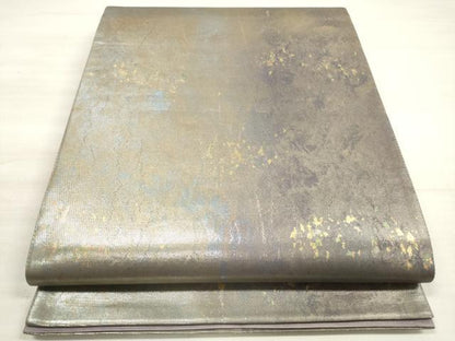 平和屋着物◎六通柄袋帯 霞文 金糸 引箔 正絹 逸品 DABE2292xg
