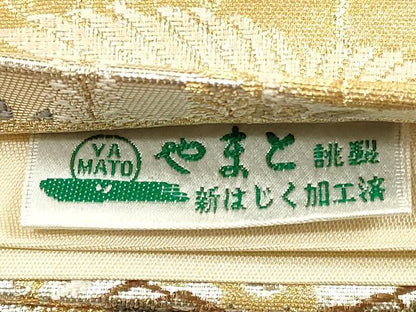 平和屋着物◎六通柄袋帯 唐織 御所車花鳥文 金銀糸 やまと誂製 正絹 逸品 DABE2294xg