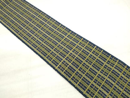 平和屋着物◎男性　本場筑前博多織　角帯　格子　正絹　逸品　DABE2335xg