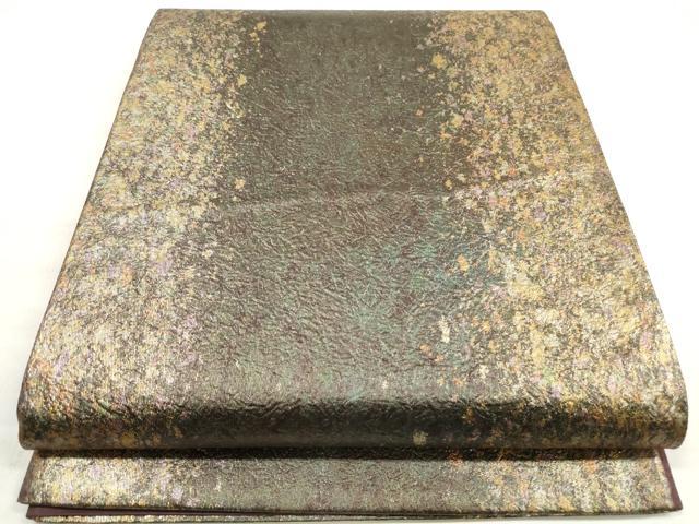 平和屋着物◎六通柄袋帯　霞文　金糸　引箔　正絹　逸品　DABE2363xg