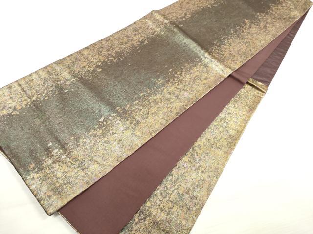 平和屋着物◎六通柄袋帯　霞文　金糸　引箔　正絹　逸品　DABE2363xg