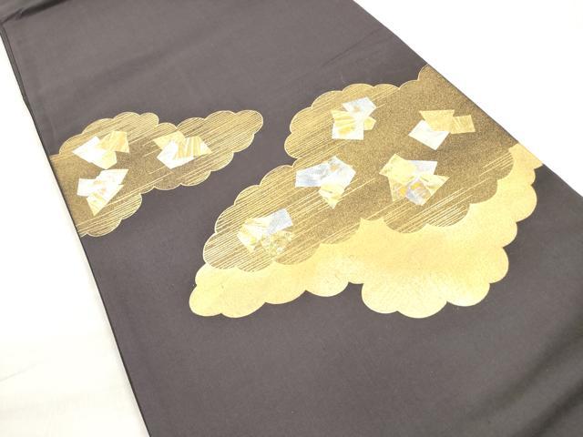 平和屋着物◎太鼓柄袋帯　雲取り箔散らし　金銀彩　正絹　逸品　DABE2366xg