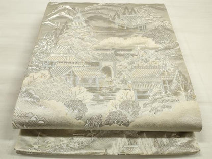 平和屋着物◎六通柄袋帯 唐織 九百錦 京洛の四季 プラチナ箔 正絹 逸品 DABE2395xg