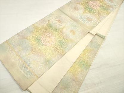平和屋着物◎六通柄袋帯　唐織　正倉院鳳凰花文　金銀糸　正絹　逸品　DABE2407xg