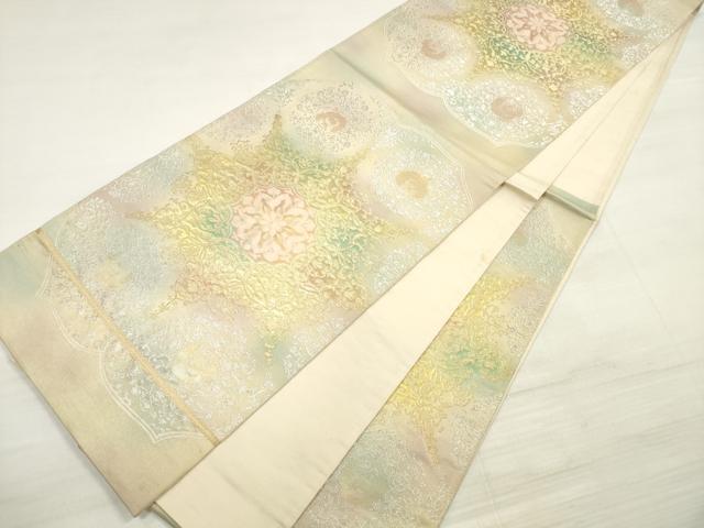 平和屋着物◎六通柄袋帯　唐織　正倉院鳳凰花文　金銀糸　正絹　逸品　DABE2407xg