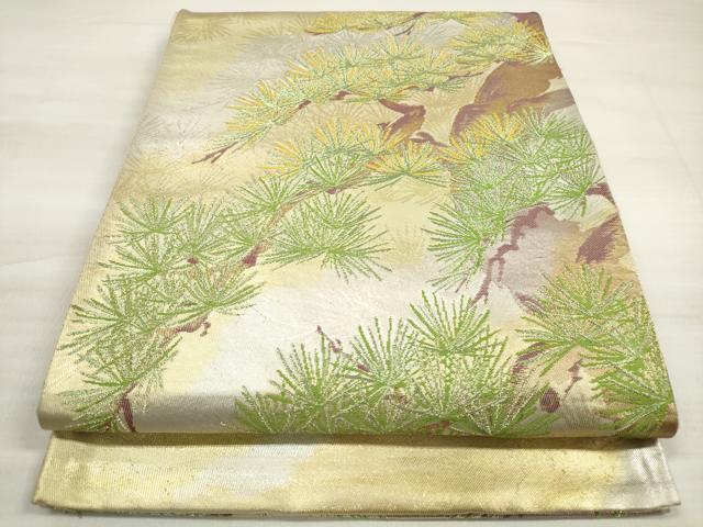 平和屋着物◎六通柄袋帯　松文　金銀糸　正絹　逸品　DABE2486xg