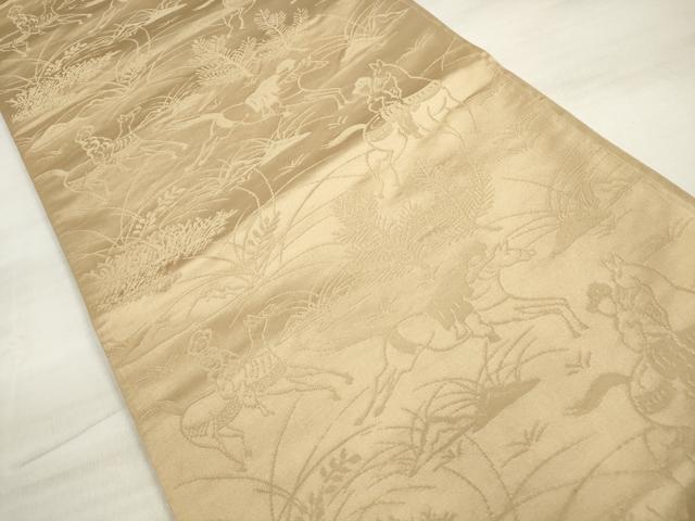 平和屋着物◎両面　全通柄　京袋帯　狩猟文　正絹　逸品　DABE2488xg