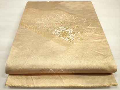 平和屋着物◎六通柄袋帯　正倉院花文　金糸　正絹　逸品　DABE2490xg