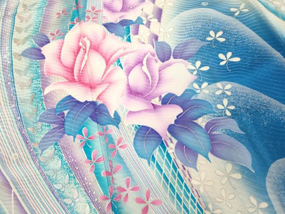 平和屋着物■豪華振袖　花蝶文　暈し染め　銀彩　正絹　逸品　DABE2524cd